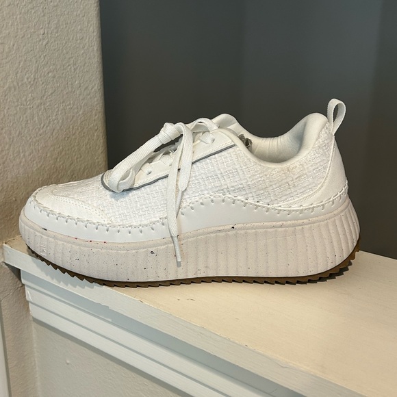 Dream Pairs Women's White Lace Up Platform Sneakers Shoes Size 9 - Picture 4 of 10